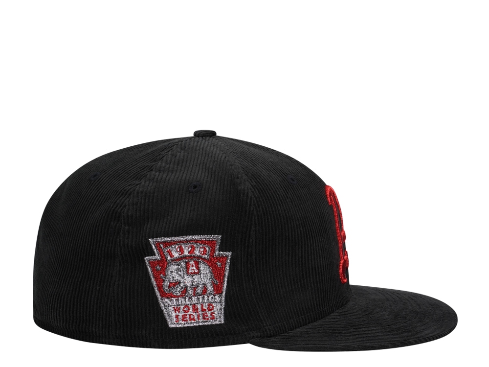New Era Philadelphia Athletics World Series 1929 Liquid Metal Dark Side Cord Edition 59Fifty Fitted Gorra