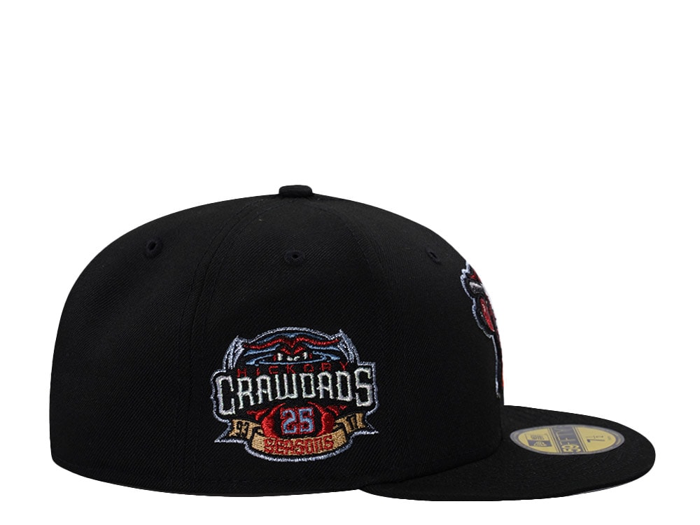New Era Hickory Crawdads 25th Anniversary Black Prime Edition 59Fifty Fitted Gorra