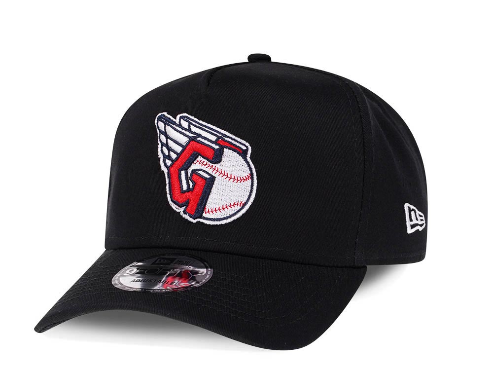 New Era Cleveland Guardians Black 9Forty A Frame Snapback Gorra