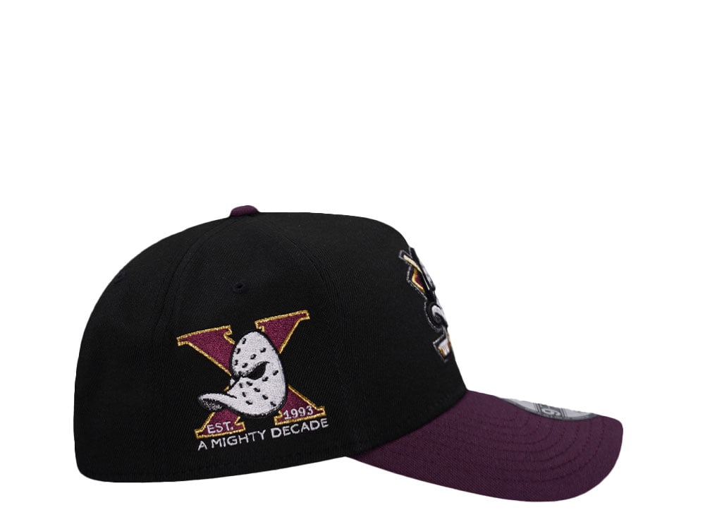 New Era Anaheim Ducks 10th Anniversary Black Plum Two Tone Edition 9Forty A Frame Snapback Gorra