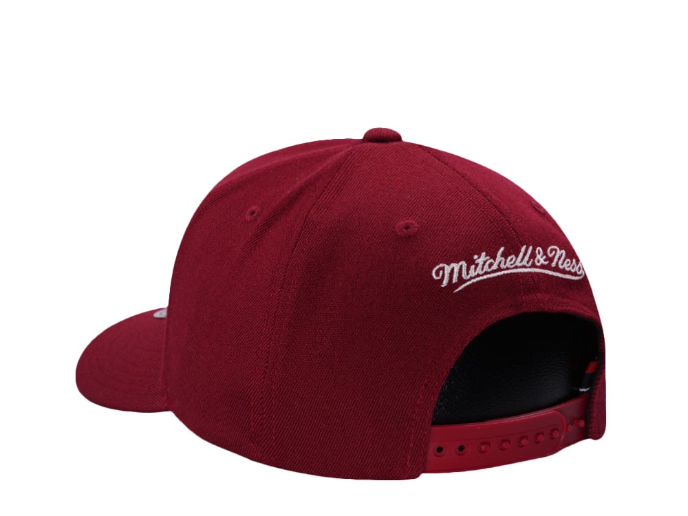 Mitchell & Ness Pinscript Maroon Classic Red Stretch Snapback Gorra