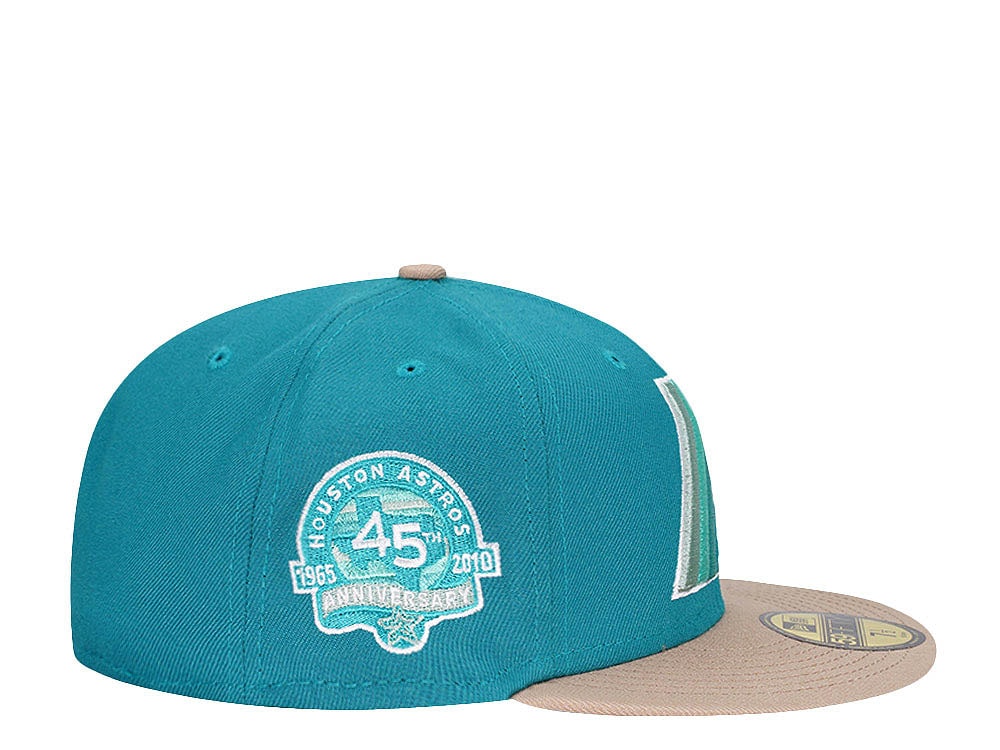 New Era Houston Astros 45th Anniversary Aqua Mint Prime Two Tone Edition 59Fifty Fitted Gorra