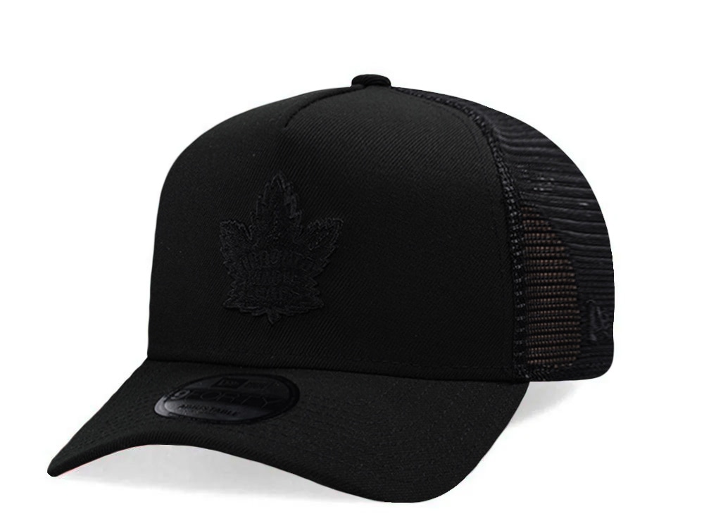 New Era Toronto Maple Leafs Black Prime Edition 9Forty A Frame Trucker Snapback Gorra