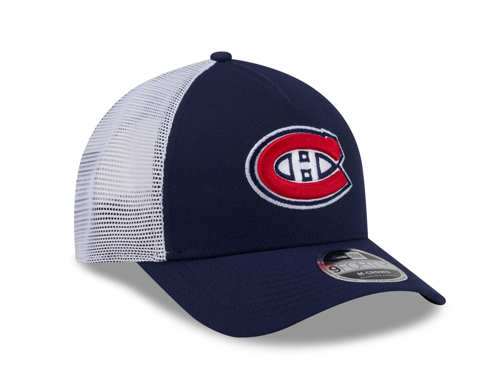 New Era Montreal Canadiens Official Team Color Edition 9Forty M Crown A Frame Trucker Snapback Gorra