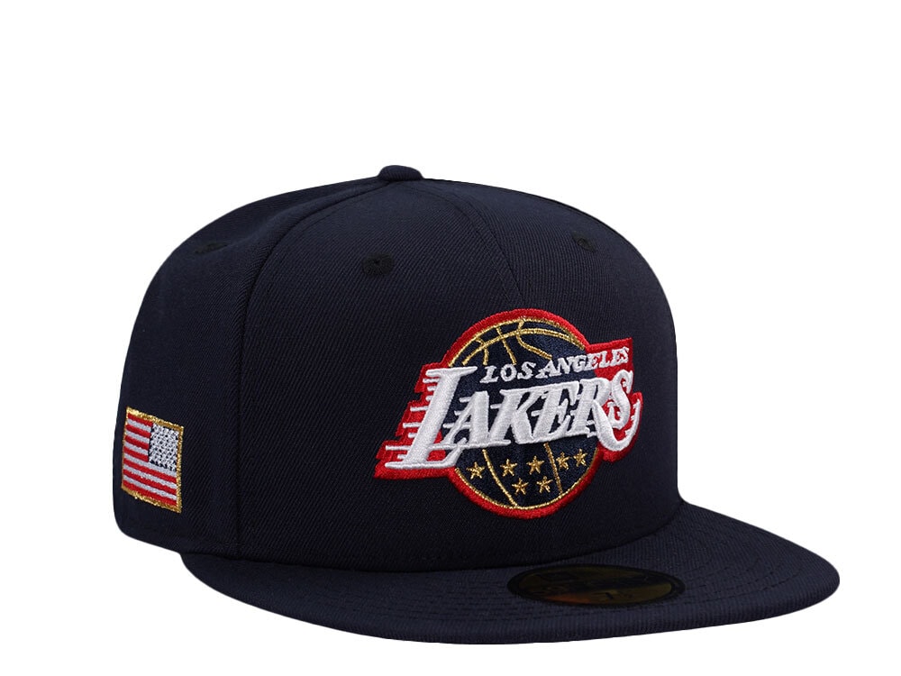 New Era Los Angeles Lakers US Flag Navy Prime Edition 59Fifty Fitted Gorra
