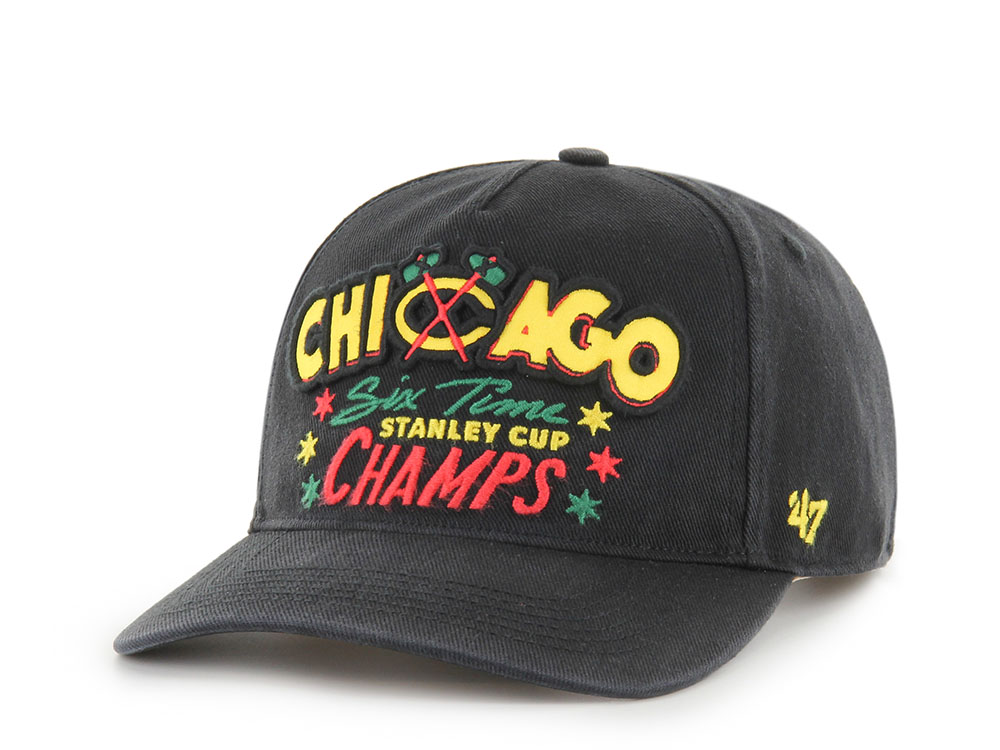47Brand Chicago Blackhawks Vintage Stanley Black Charlton Edition Hitch Snapback Gorra