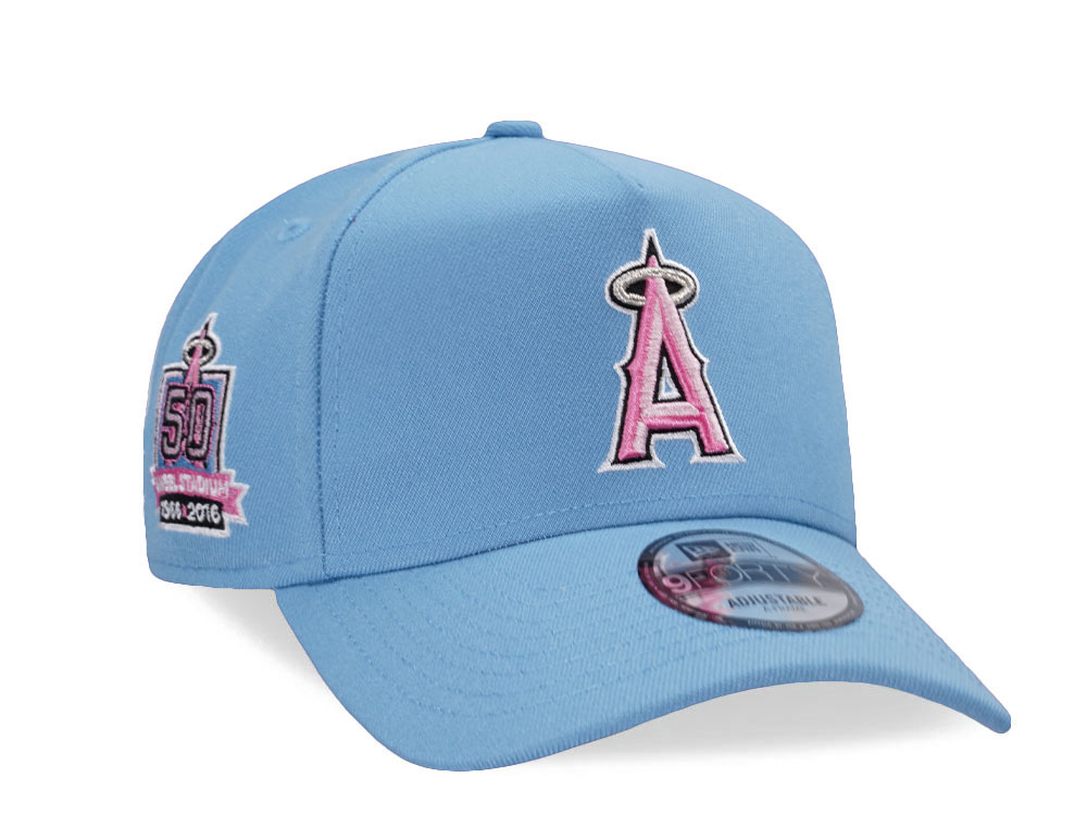 New Era Anaheim Angels 50th Anniversary Sky Pink Prime Edition 9Forty A Frame Snapback Gorra