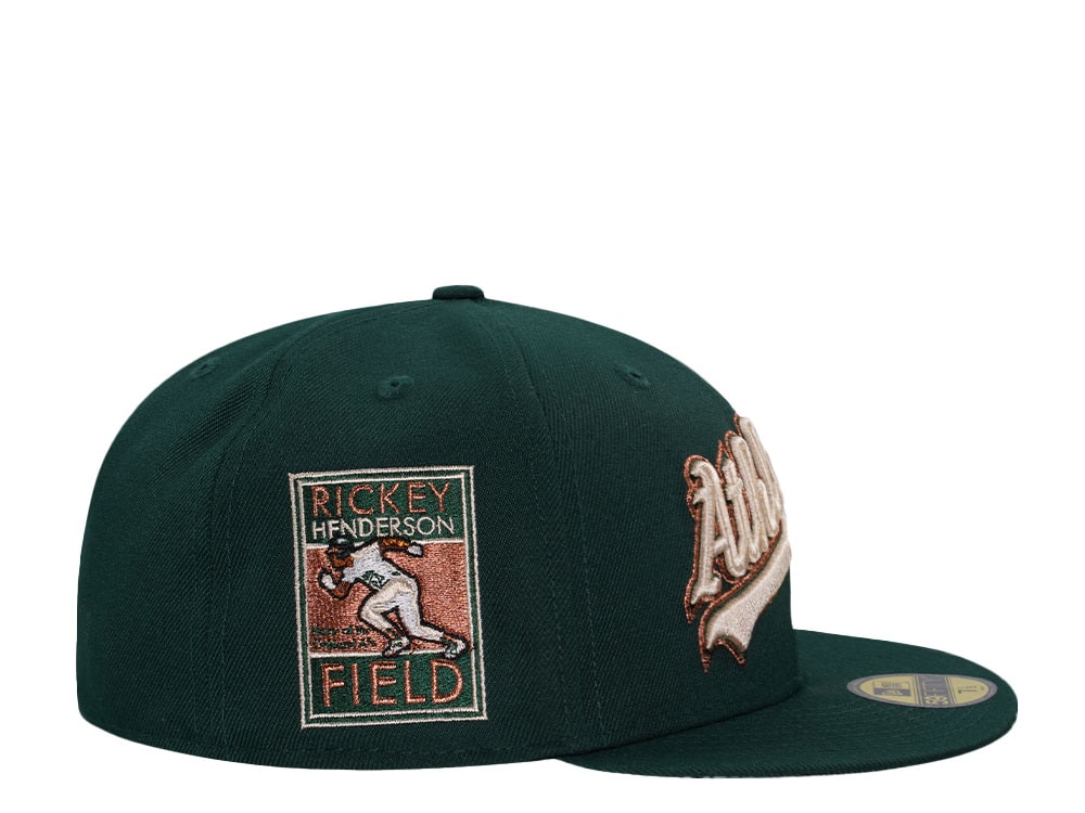 New Era Oakland Athletics Rickey Henderson Field Dark Green Copper 59Fifty Fitted Gorra