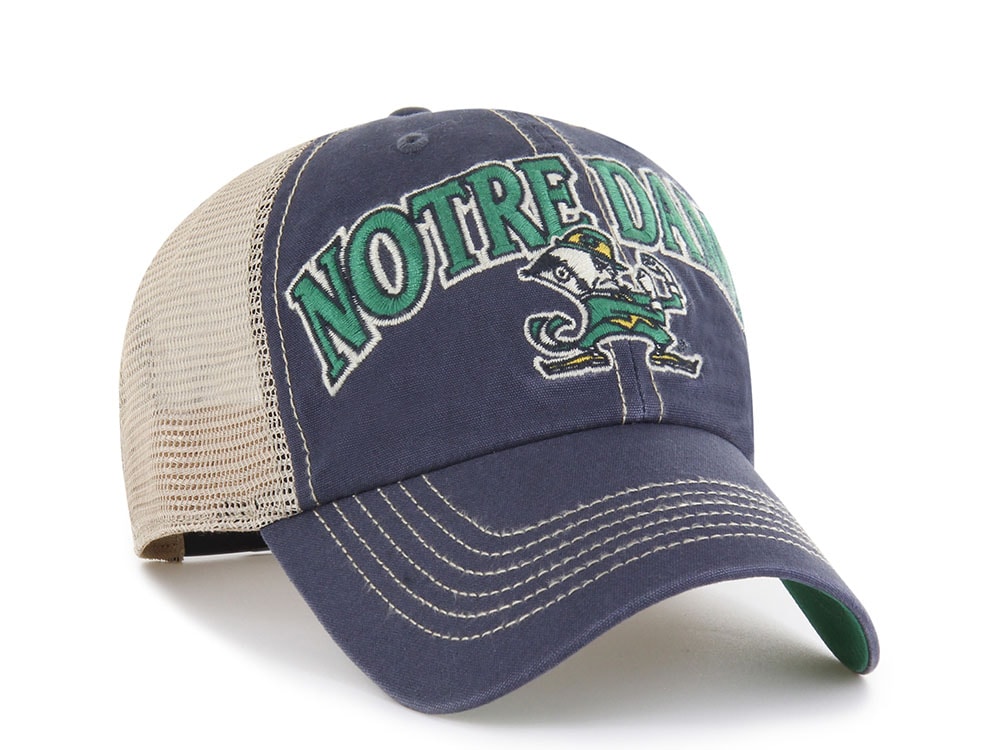 47 Brand Notre Dame Fighting Irish Tuscaloosa Vintage Navy Clean Up Trucker Snapback Gorra