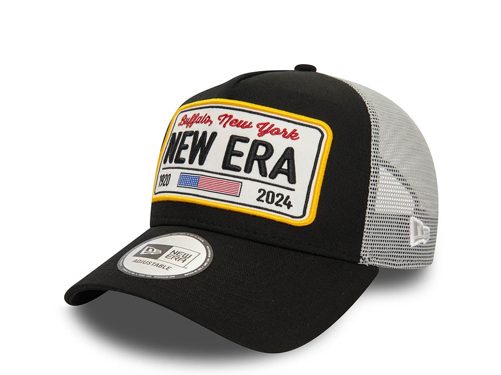 New Era Buffalo New York Black Trucker A Frame Snapback Gorra