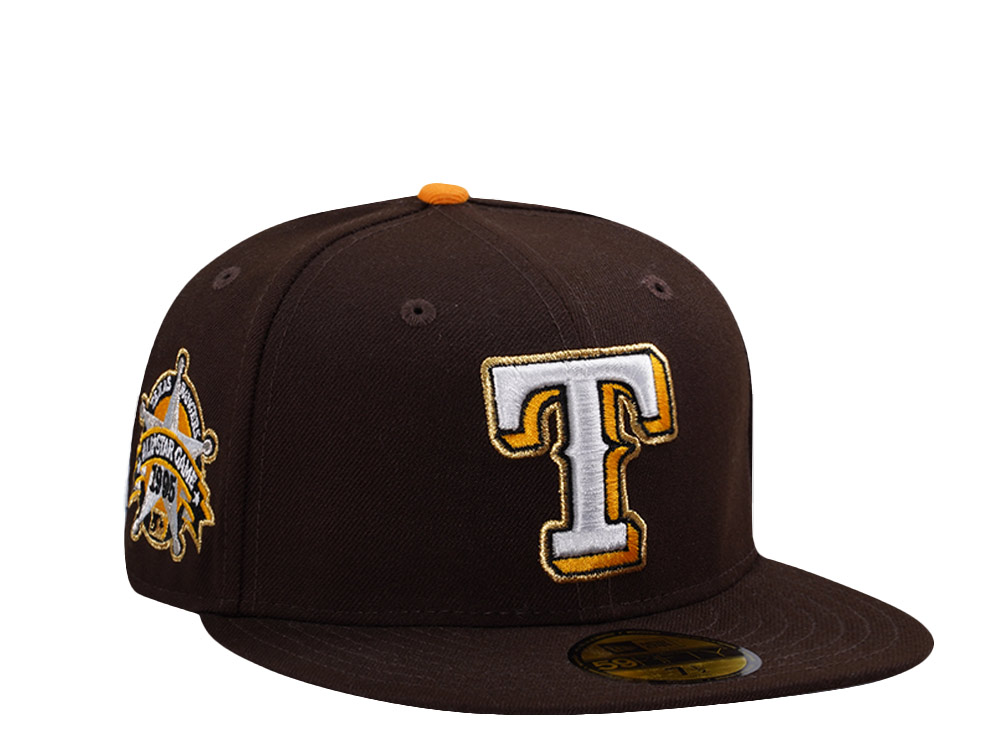 New Era Texas Rangers All Star Game 1986 Burnt Wood Prime Edition 59Fifty Fitted Gorra