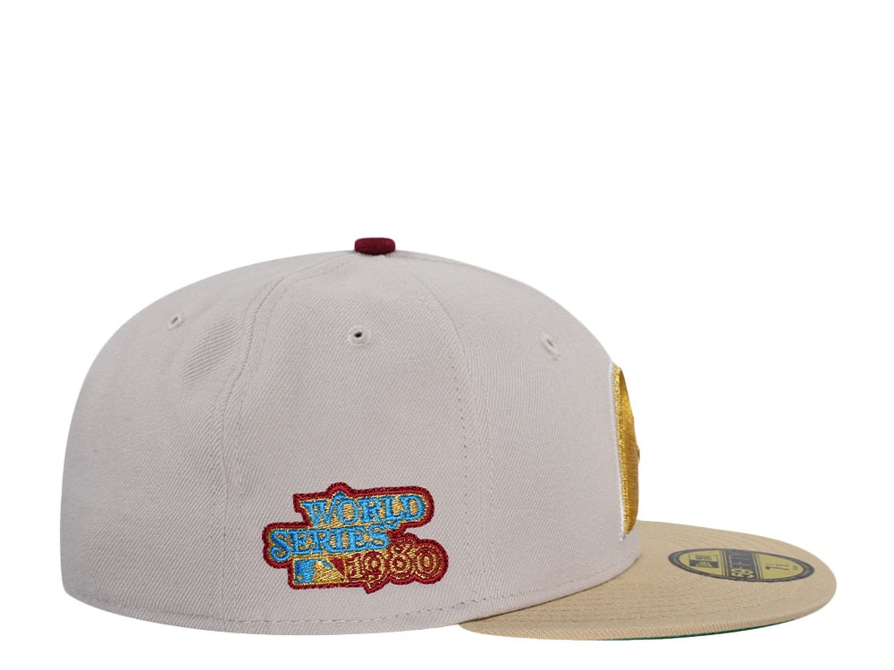 New Era Philadelphia Phillies World Series 1980 Sneaky Stone Gold Two Tone Edition 59Fifty Fitted Gorra
