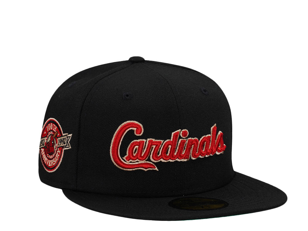 New Era St. Louis Cardinals 100th Anniversary Black Throwback Edition 59Fifty Fitted Gorra