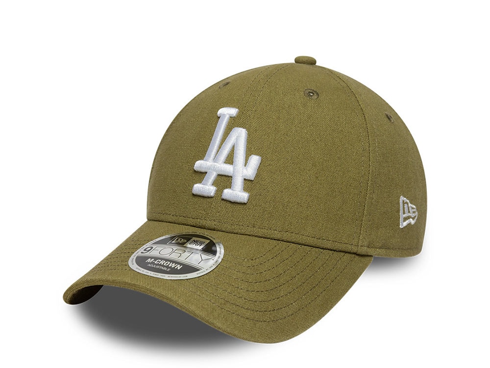 New Era Los Angeles Dodgers Linen Olive Edition 9Forty M Crown Snapback Gorra