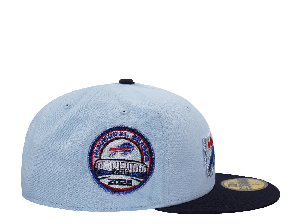 New Era Buffalo Bills Inaugural Season Metallic Glacier Blue Two Tone Edition 59Fifty Fitted Gorra