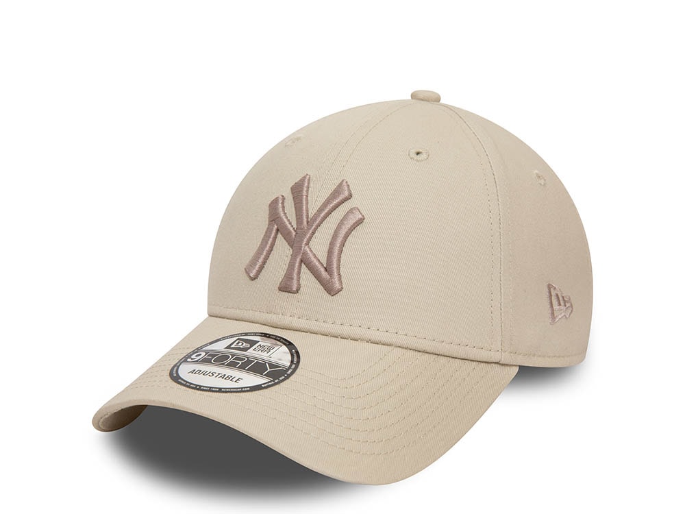 New Era New York Yankees League Essential Stone Brown 9Forty Strapback Gorra