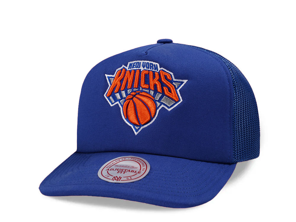 Mitchell & Ness New York Knicks Dark Blue Trucker Adjustable Fit Snapback Gorra