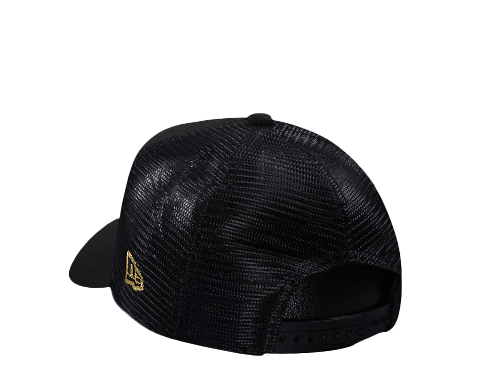 New Era Edmonton Oilers Metallic Gold Black Edition 9Forty A Frame Trucker Snapback Gorra
