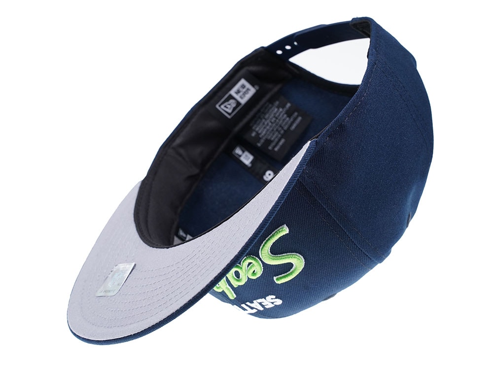 New Era Seattle Seahawks Navy Script Edition 9Fifty Snapback Gorra