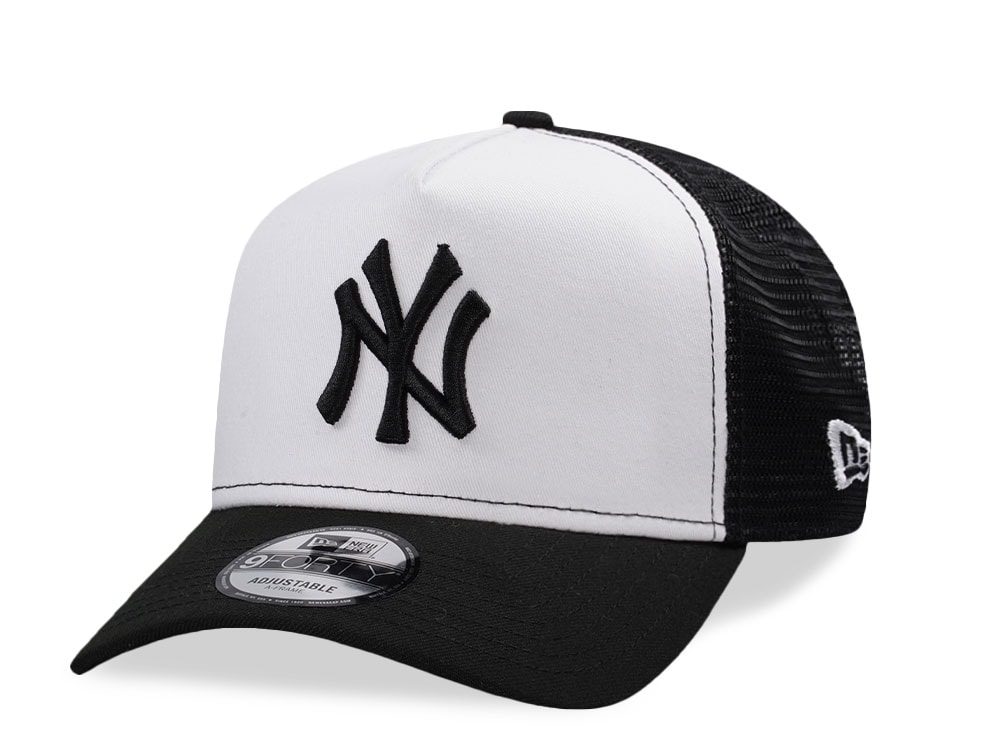 New Era New York Yankees White Classic Edition 9Forty A Frame Trucker Snapback Gorra