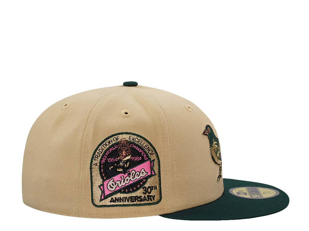 New Era Baltimore Orioles 30th Anniversary Vegas Gold Two Tone Edition 59Fifty Fitted Gorra