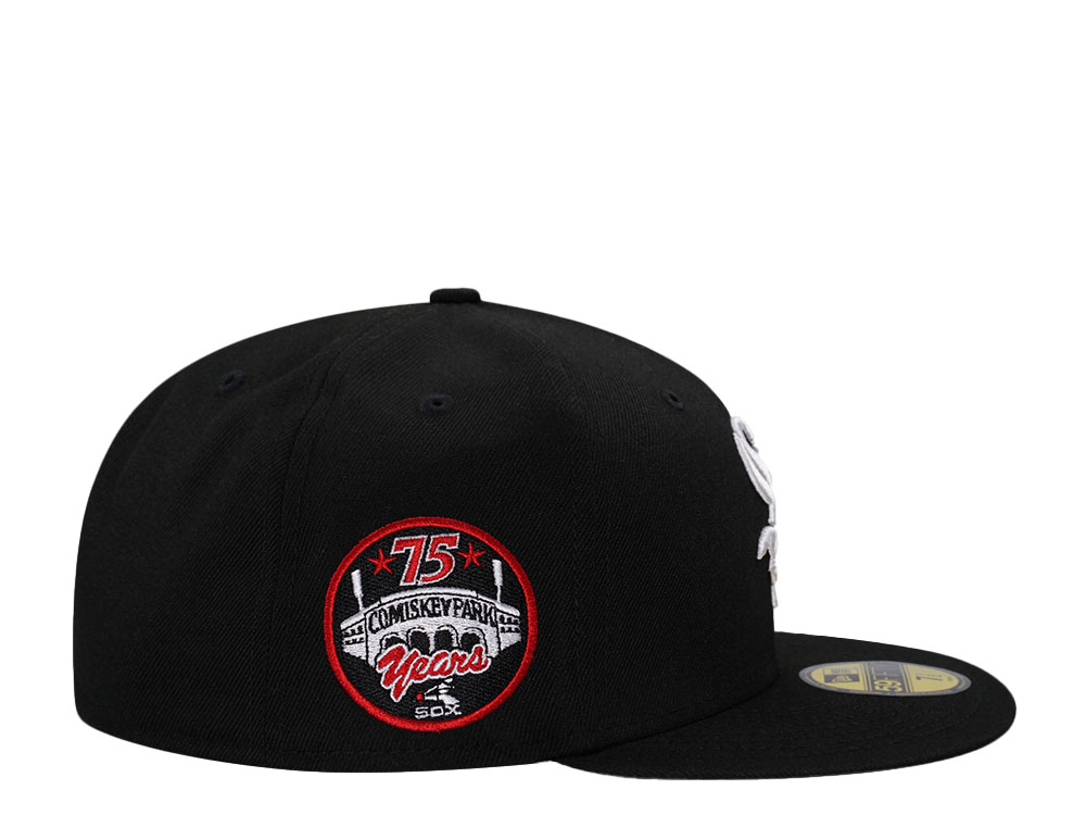 New Era Chicago White Sox Comiskey Park 75 Years Black and Red Edition 59Fifty Fitted Gorra