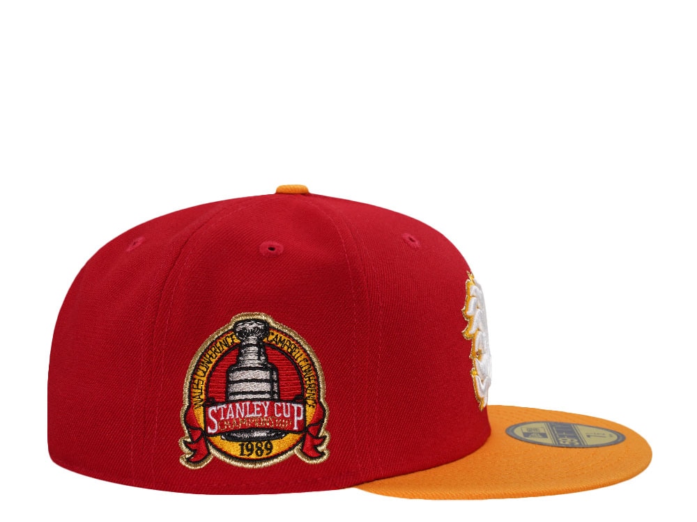 New Era Calgary Flames Stanley Cup  Champions 1989 Red Two Tone Edition 59Fifty Fitted Gorra
