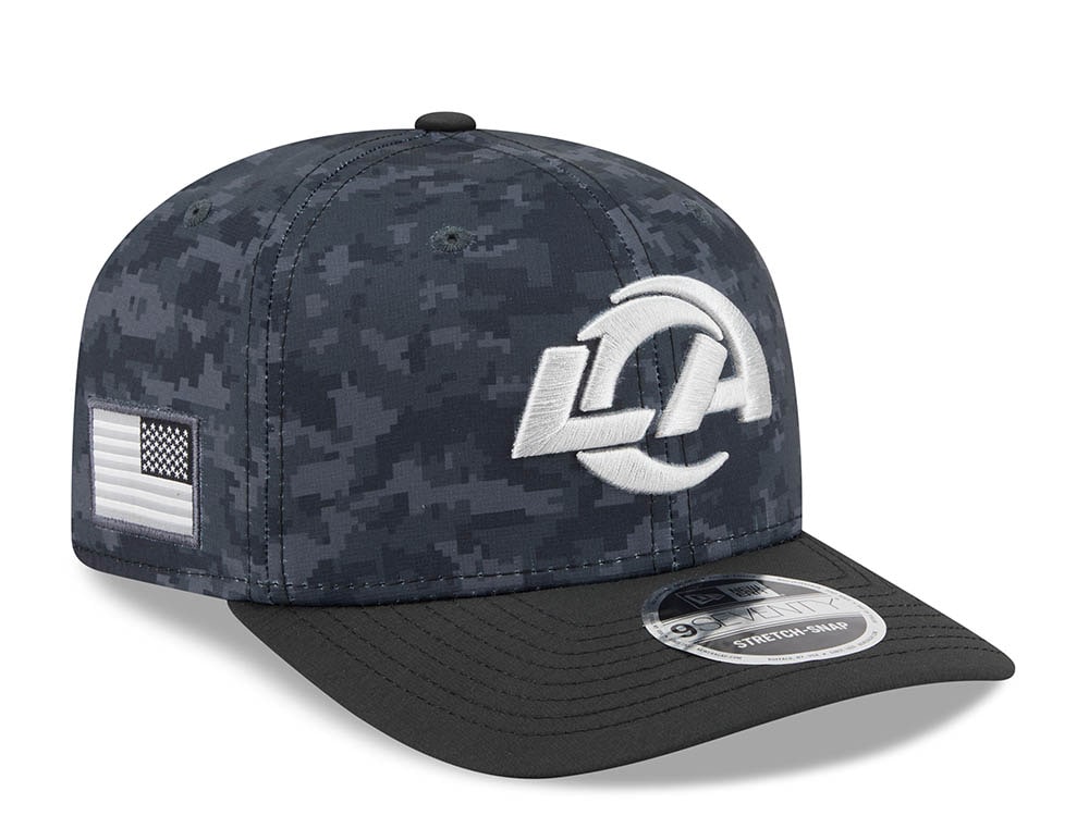 New Era Los Angeles Rams NFL Salute to Service 2026 Digi Camo Black 9Seventy Stretch Snapback Gorra