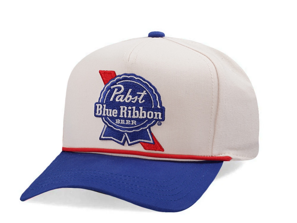 American Needle Pabst Blue Ribbon Ivory Two Tone Edition Snapback Gorra