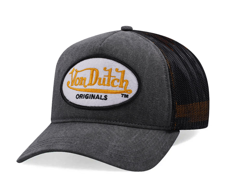 Von Dutch Oval Patch Dark Gray Trucker Snapback Gorra