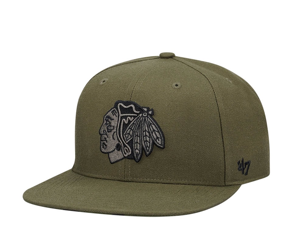 47Brand Chicago Blackhawks Sandalwood Ballpark Camo Captain Captain MVP Snapback Gorra