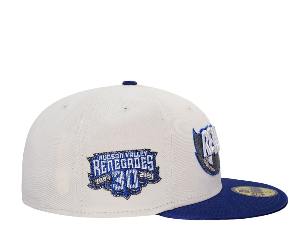 New Era Hudson Valley Renegades 30th Anniversary Chrome Satin Brim Two Tone Edition 59Fiftys Fitted Gorra