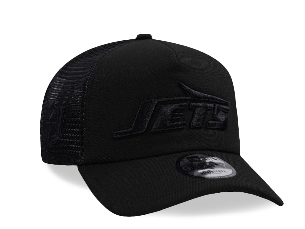 New Era New York Jets Black Foam Trucker 9Forty A Frame Snapback Gorra