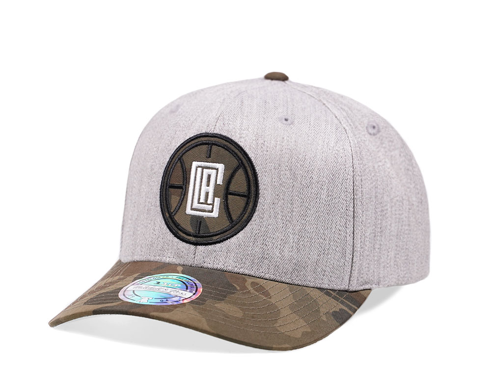 Mitchell & Ness Los Angeles Clippers Heather and Camo 110 Flex Snapback Gorra
