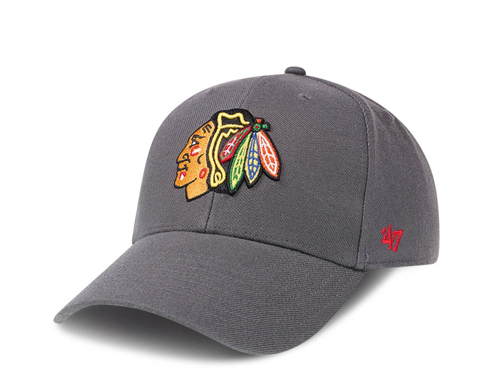 47Brand Chicago Blackhawks Gray Classic Strapback Gorra