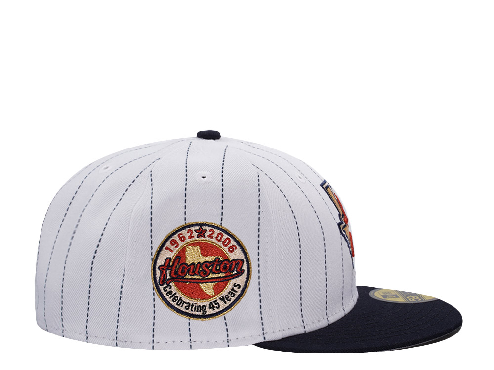 New Era Houston Astros 45th Anniversary Pinstripe Chrome Two Tone Edition 59Fifty Fitted Gorra