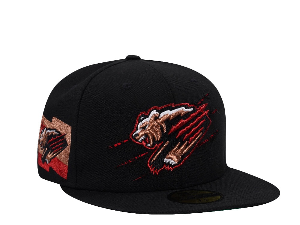New Era Fresno Grizzlies Blood Claw Cut Distressed Black Prime Edition 59Fifty Fitted Gorra