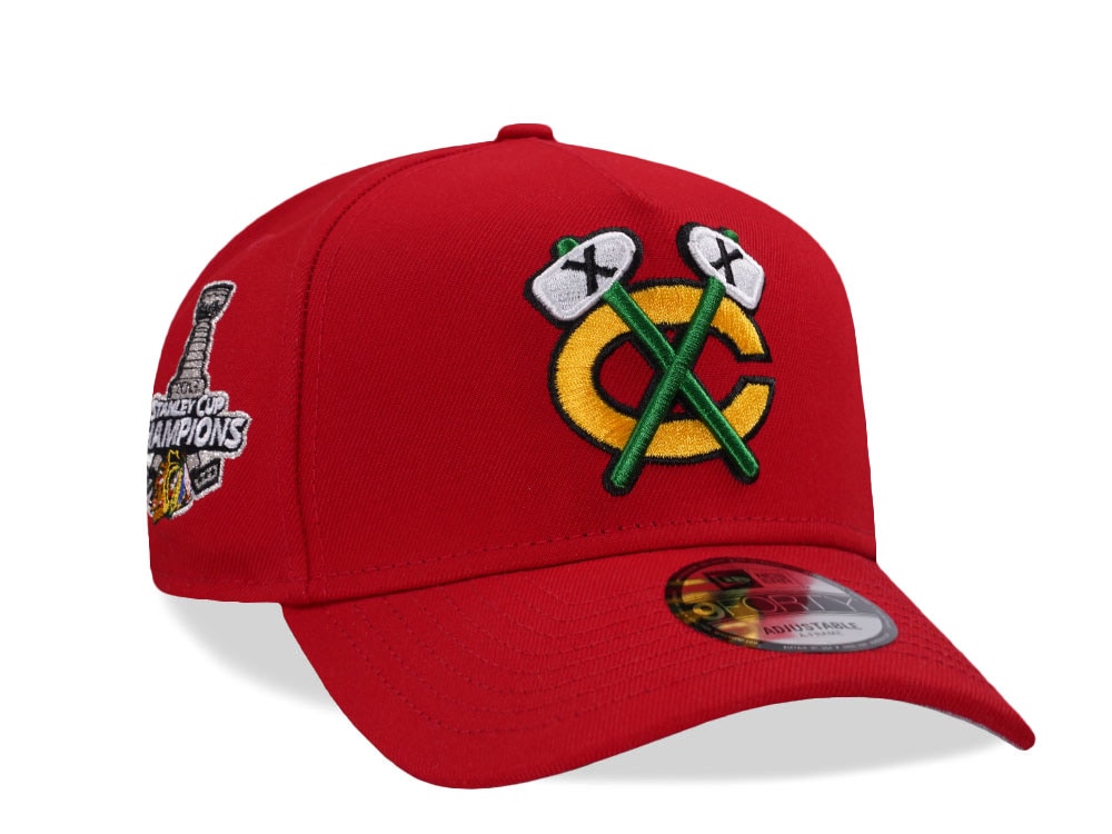 New Era Chicago Blackhawks Stanley Cup Champions Red Prime Edition 9Forty A Frame Snapback Gorra