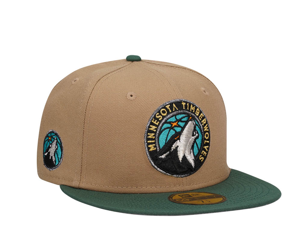 New Era Minnesota Timberwolves Khaki Green Two Tone Classic Edition 59Fifty Fitted Gorra