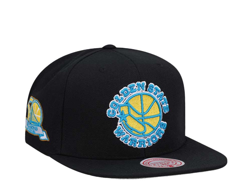 Mitchell & Ness Golden State Warriors 50th Anniversary Neon Tropical Hardwood Classic Snapback Gorra