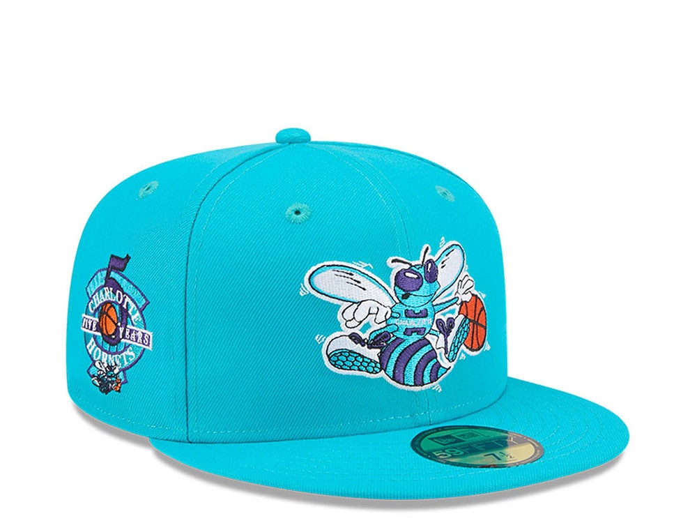 New Era Charlotte Hornets HWC 5th Anniversary Teal  59Fifty Fitted Gorra