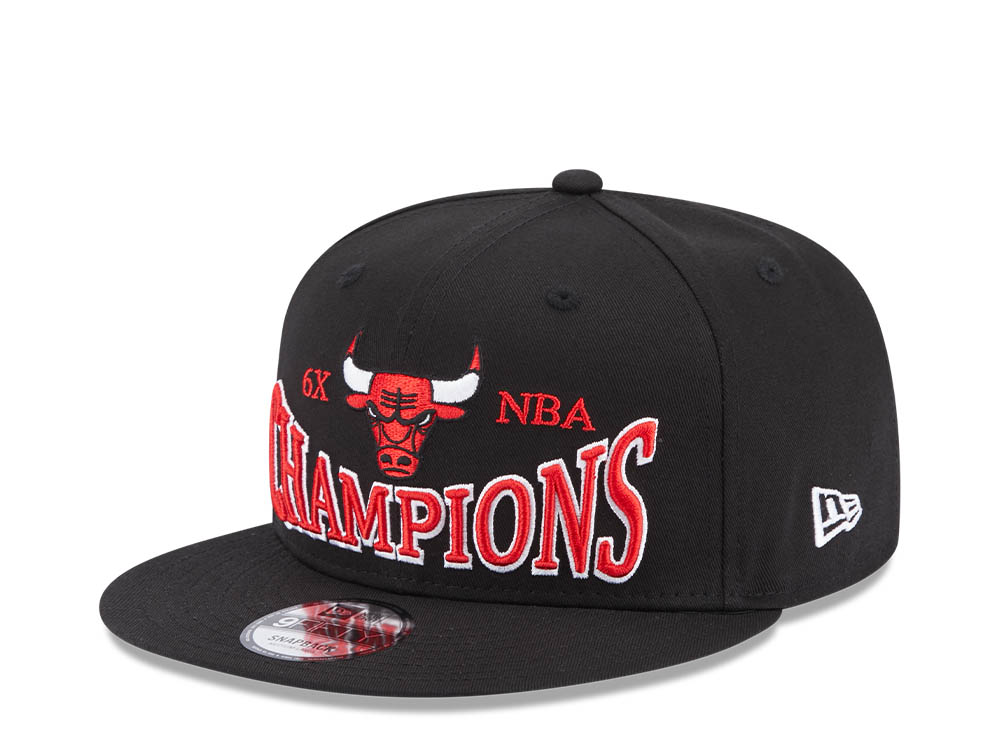 New Era Chicago Bulls 6x NBA Champions Black 9Fifty Snapback Gorra