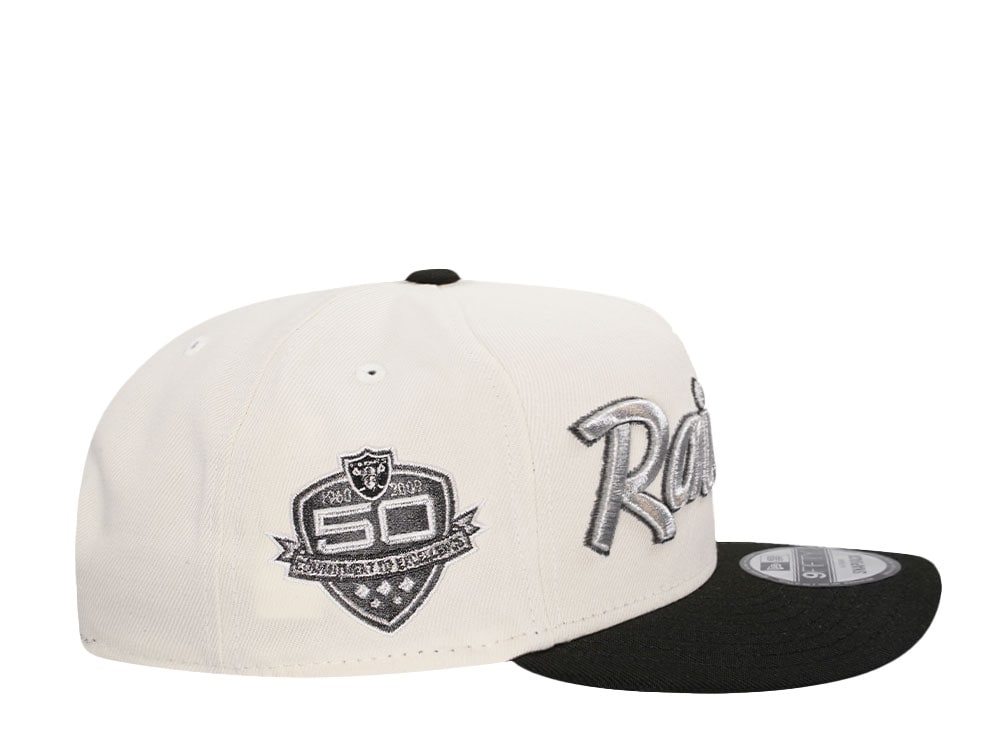 New Era Las Vegas Raiders 50th Anniversary Chrome Two Tone 9Fifty A Frame Snapback Gorra