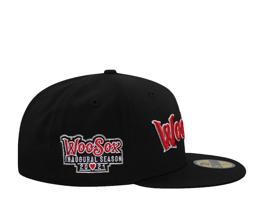 New Era Worcester Woo Sox Inaugural Season 2021 Black Prime Edition 59Fifty Fitted Gorra