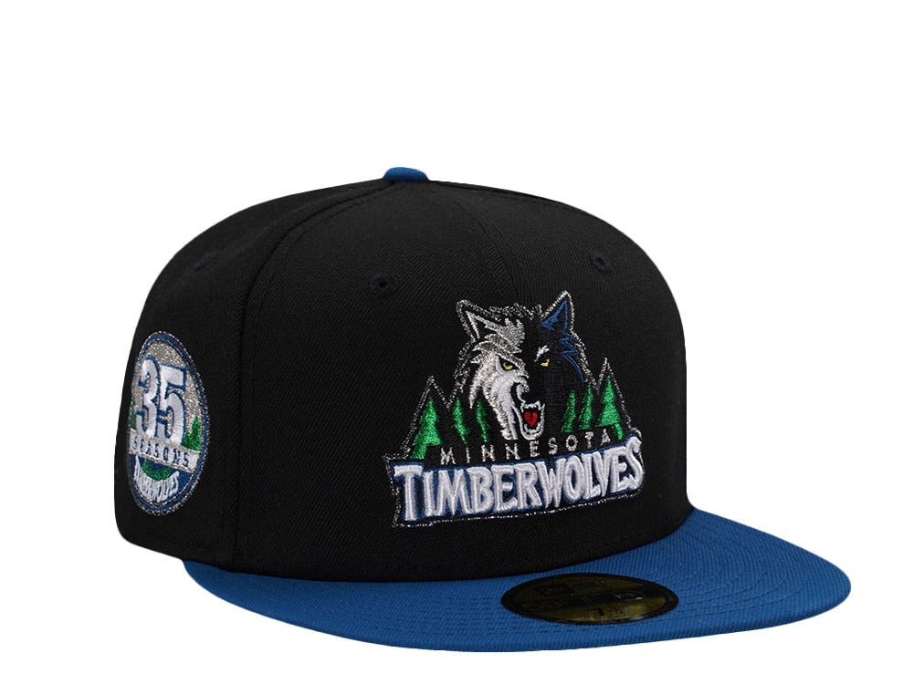 New Era Minnesota Timberwolves 35th Anniversary Black Two Tone Edition 59Fifty Fitted Gorra