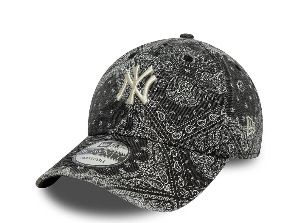 New Era New York Yankees Washed Paisley Black 9Twenty Strapback Gorra
