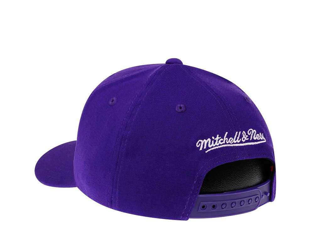 Mitchell & Ness Utah Jazz Team Ground Purple Red Line Solid Flex Snapback Gorra