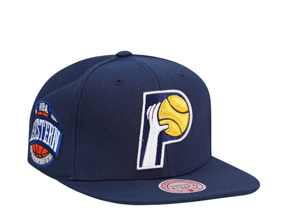Mitchell & Ness Indiana Pacers Conference Patch Navy Snapback Gorra