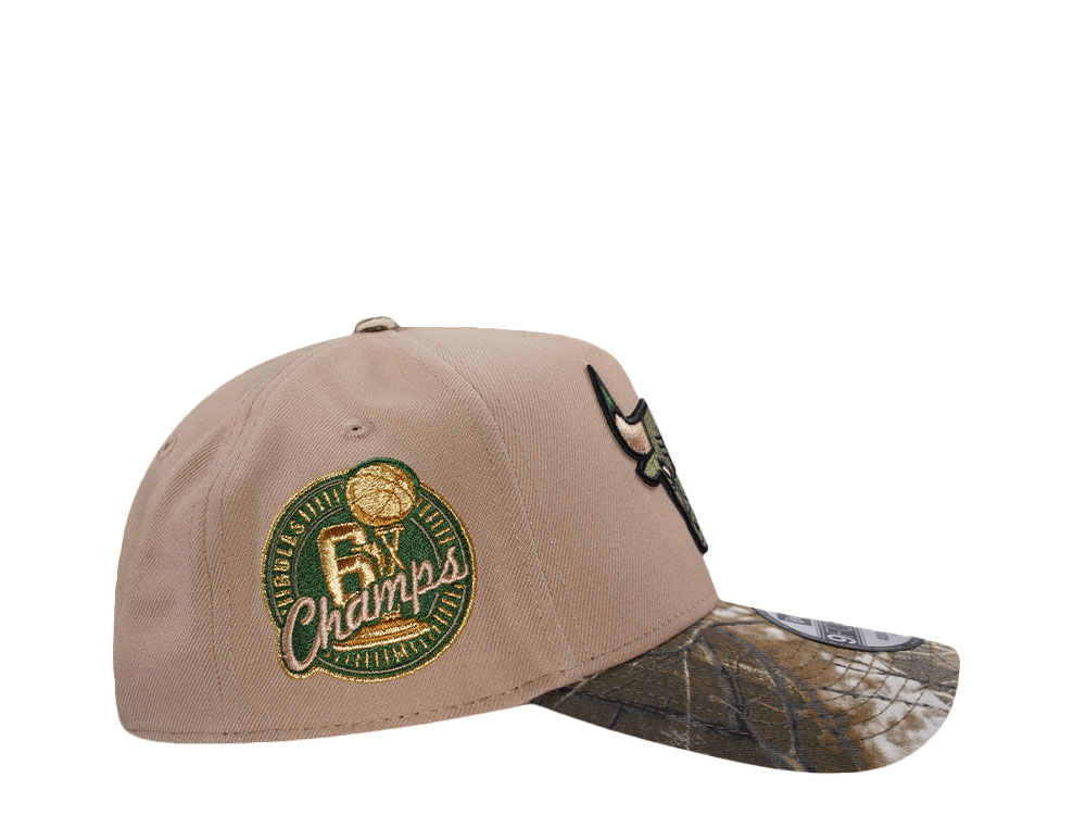 New Era Chicago Bulls 6x Champs Camel Realtree Edition 9Forty A Frame Snapback Gorra