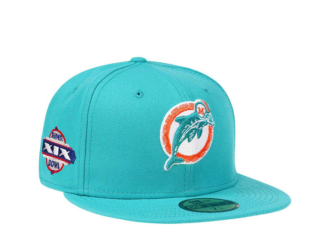 New Era Miami Dolphins Super Bowl XIX Teal and Pink Edition 59Fifty Fitted Gorra